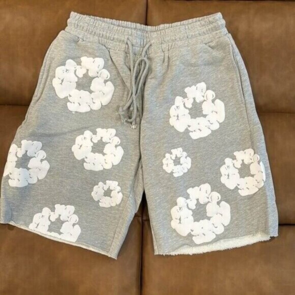 Denim Tears Grey Shorts The Cotton Wreath Flared Mens Size Large